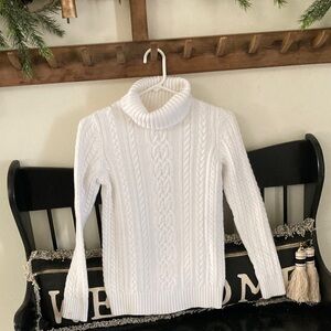 croft & barrow White Cable-Knit Turtleneck Sweater